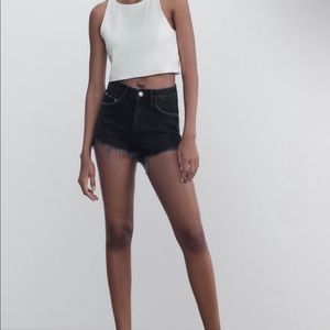 Zara Black Denim Shorts